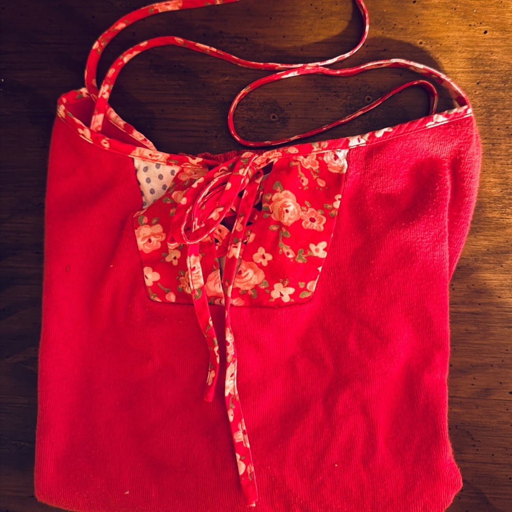 Red Floral Women's Camisole Top